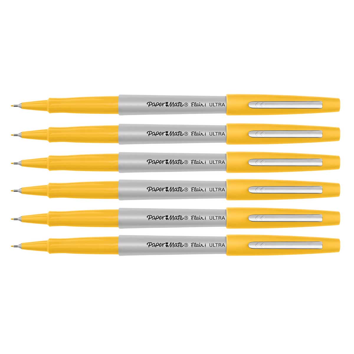 Paper Mate Flair Ultra Fine, Marigold, Felt Tip Pens Pack of 6  Paper Mate Felt Tip Pen