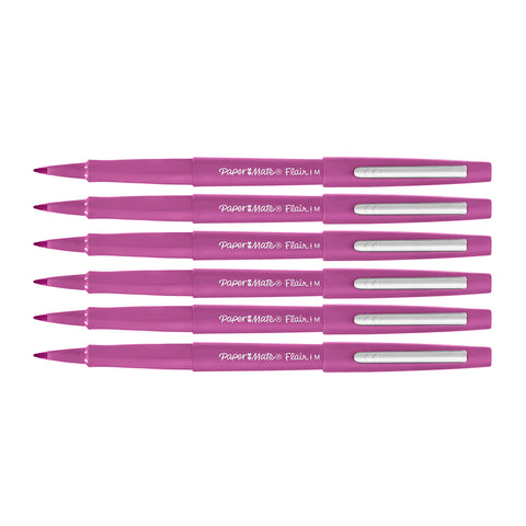 Paper Mate Flair Orchid Lei Medium Felt Tip Pens Point Guard, Pack of 6  Paper Mate Felt Tip Pen
