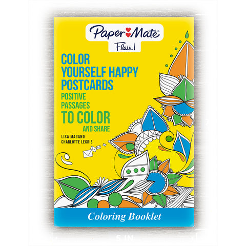Postcard Coloring Book For Adults By Paper Mate, 16 Positive Messages Postcards  Paper Mate Coloring Books