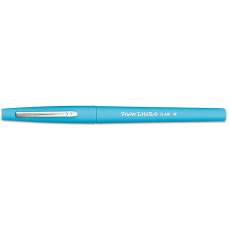 Paper Mate Flair Felt Tip Pens, Medium Point, Blue Ink, Box Of 12 (8410152)