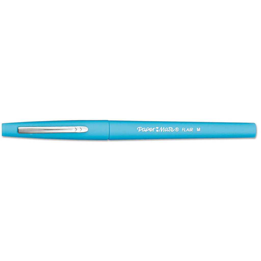 Paper Mate Flair Pen Med Sky Blue