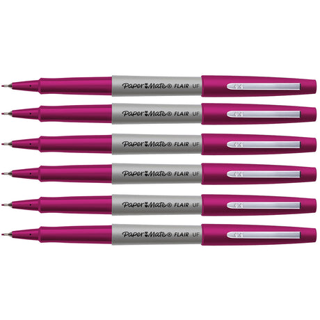 Paper Mate Flair Magenta Ultra Fine Felt Tip Pens Pack of 6  Paper Mate Felt Tip Pen