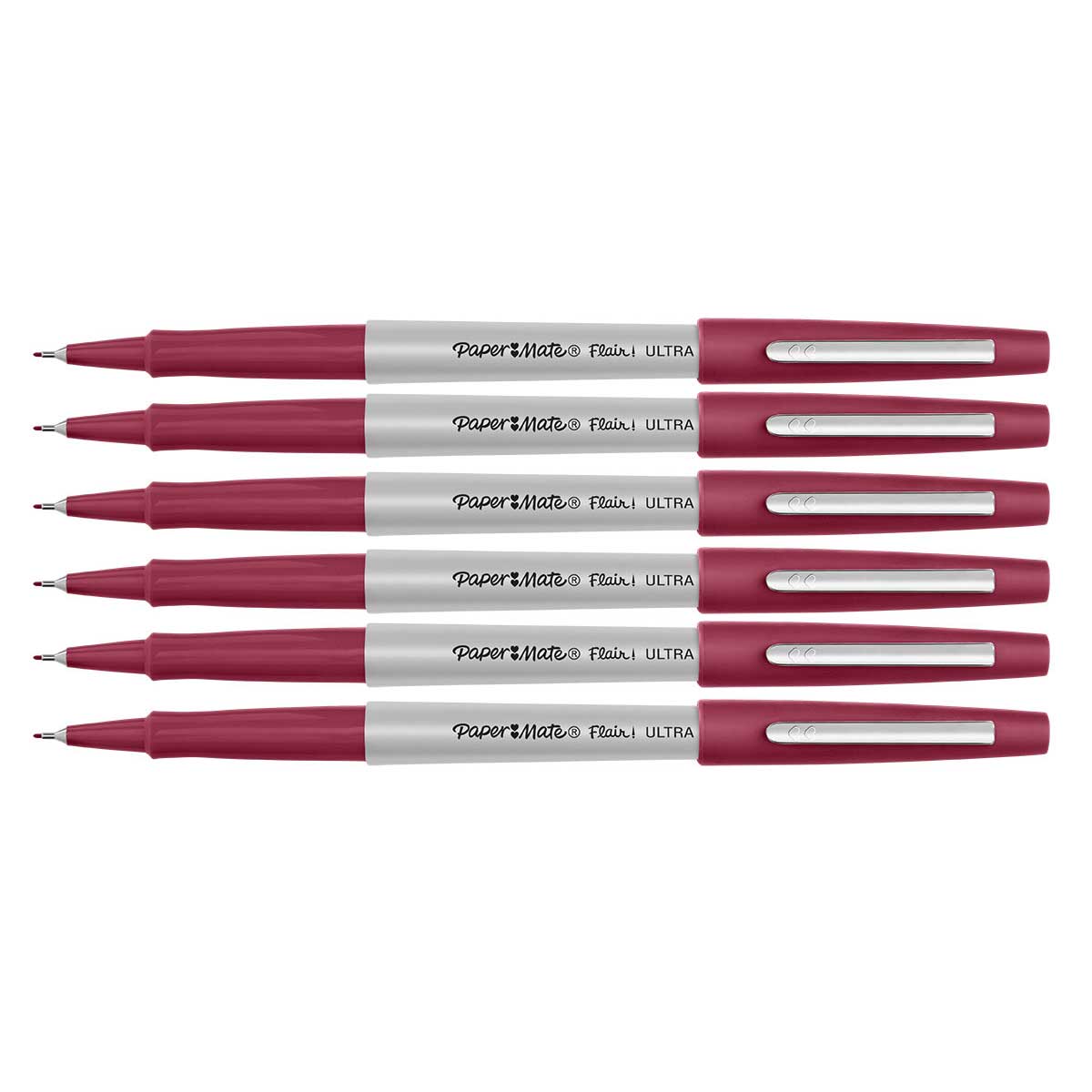 Paper Mate Flair Ultra Fine Cranberry Felt Tip Pens Pack of 6  Paper Mate Felt Tip Pen