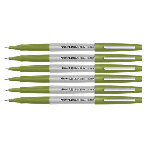 Paper Mate Flair Green Felt Tip Pen, Ultra Fine