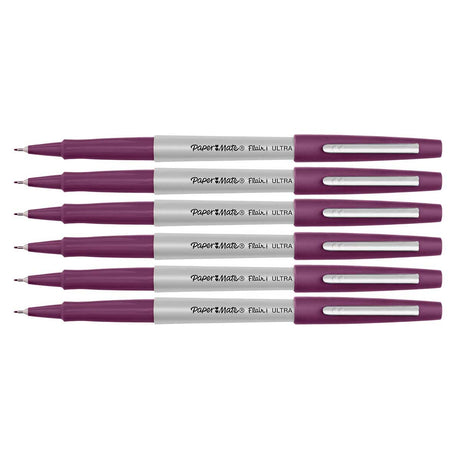 Paper Mate Flair Ultra Fine Plum Felt Tip Pens Pack of 6  Paper Mate Felt Tip Pen