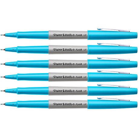 Paper Mate Flair Ultra Fine Sky Blue Turquoise Felt Tip Pens Pack Of 6  Paper Mate Felt Tip Pen