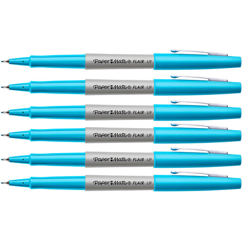 Paper Mate Flair Ultra Fine Sky Blue Turquoise Felt Tip Pens Pack Of 6  Paper Mate Felt Tip Pen