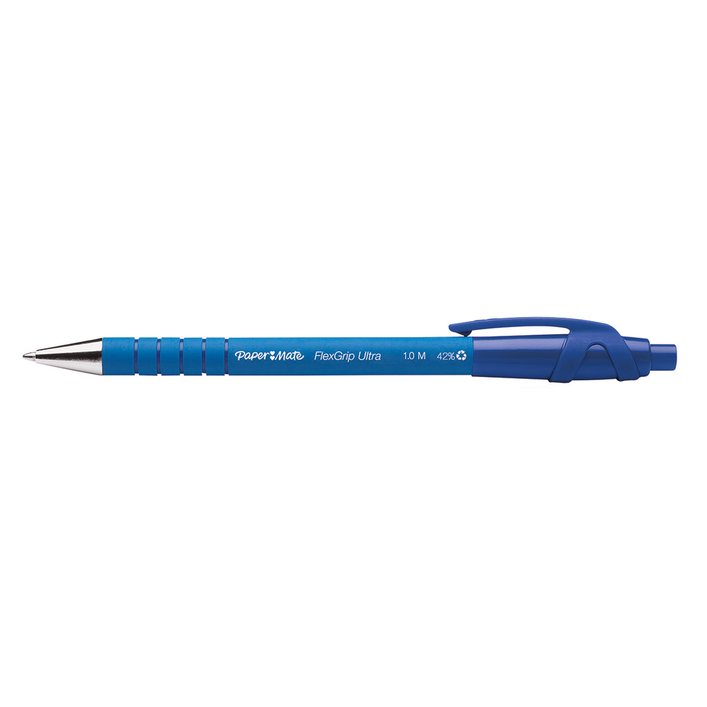 Paper Mate Flexgrip Ultra Retractable Ballpoint Pen, Blue Ink, Medium  Paper Mate Ballpoint Pen
