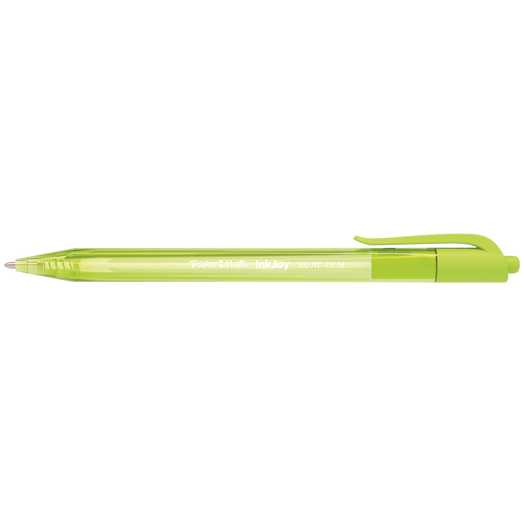 Paper Mate Inkjoy 100RT Retractable Lime Ballpoint Pen, Medium 1.0mm  Paper Mate Ballpoint Pen