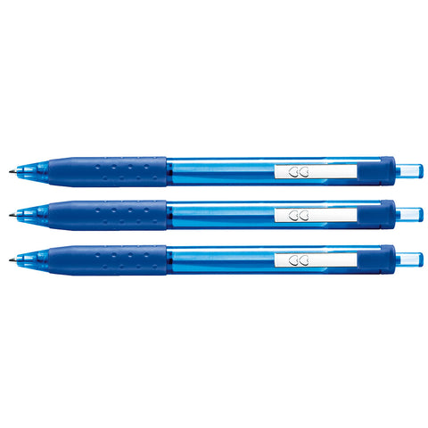 Paper Mate Inkjoy 300RT Blue Ballpoint Pens Pack Of 3 Medium Blue Ink Retractable