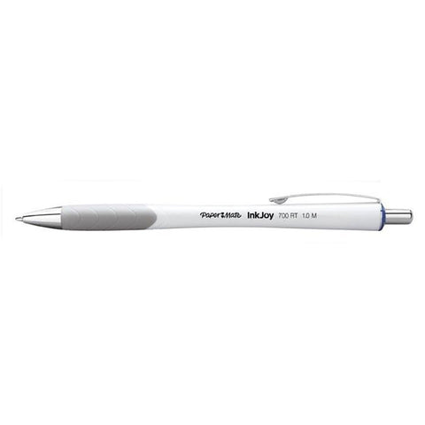 Paper Mate InkJoy 700 RT White Barrel Retractable Ballpoint Pen Medium Blue Ink Comfort Grip Sold Individually  Paper Mate Ballpoint Pen