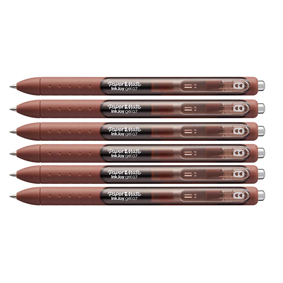 Paper Mate Inkjoy Brown Gel Pens Medium Pack of 6  Paper Mate Gel Ink Pens