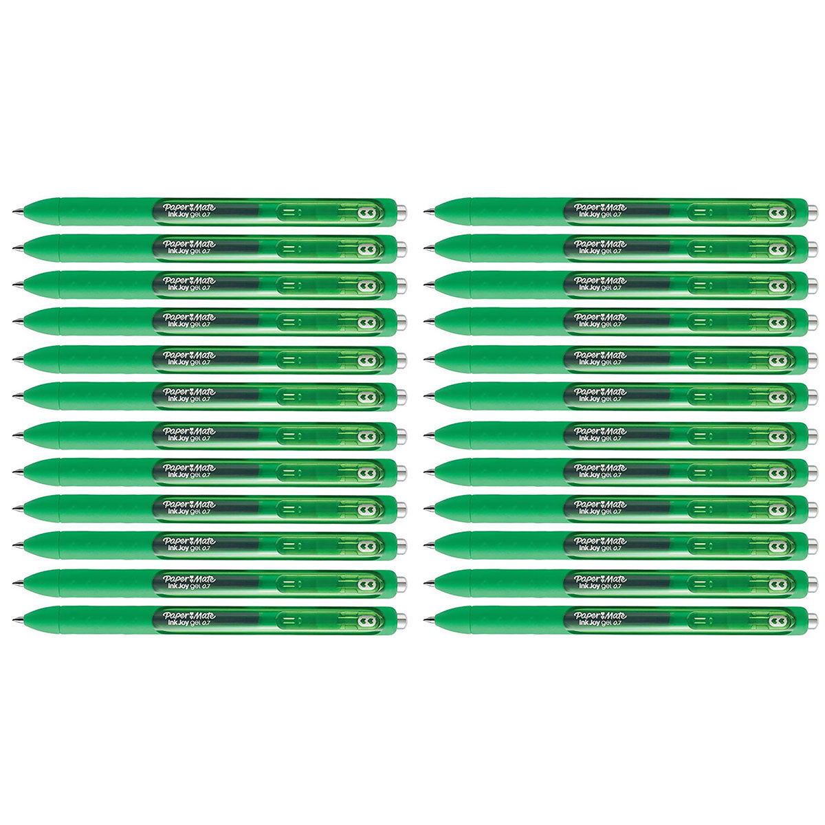 Paper Mate Inkjoy Green Gel Pen Medium 0.7mm Retractable Bulk Pack Of 24  Paper Mate Gel Ink Pens