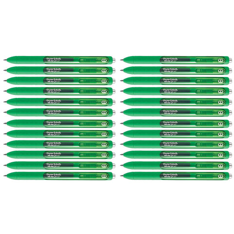 Paper Mate Inkjoy Green Gel Pen Medium 0.7mm Retractable Bulk Pack Of 24