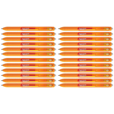 Paper Mate Inkjoy Gel Orange Medium Point 0.7 mm Bulk Pack of 24