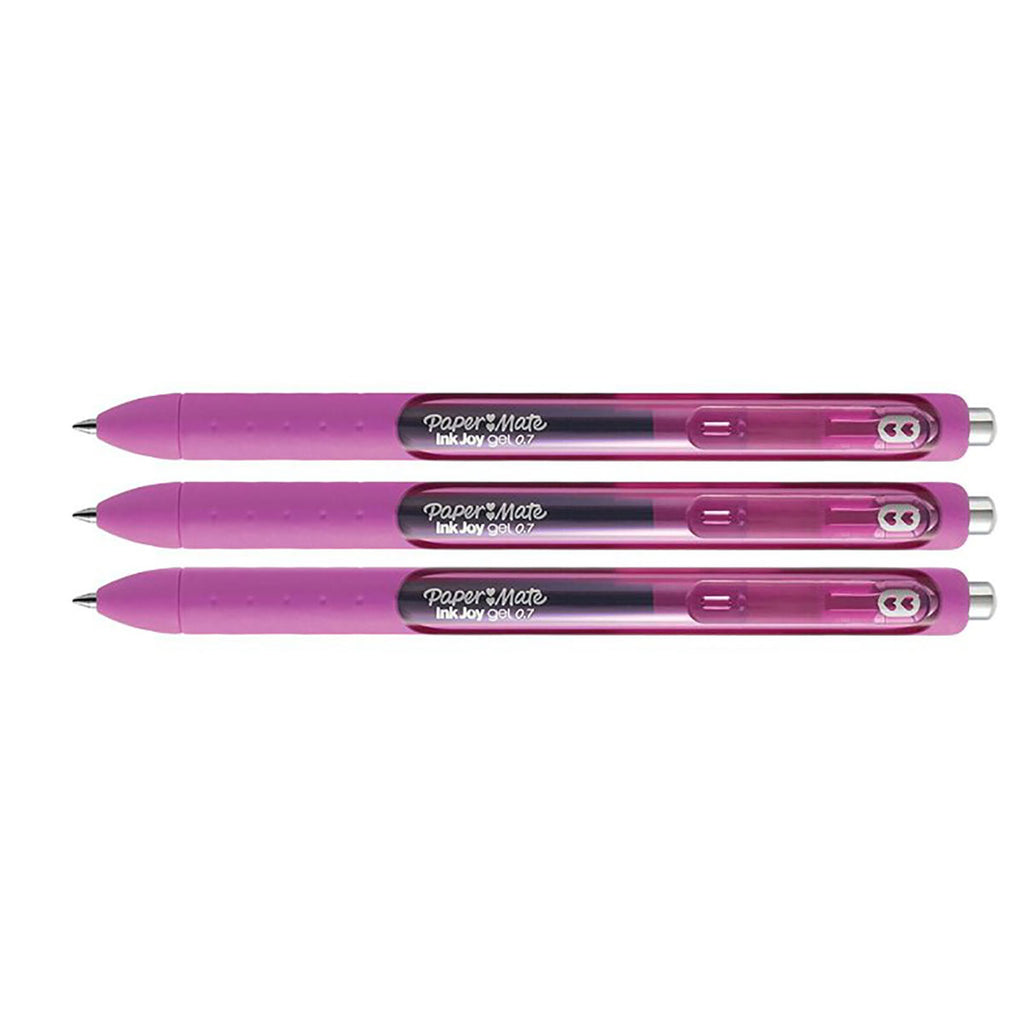 Paper Mate Inkjoy Gel Berry, Retractable Medium Gel Pen - Pack of 3