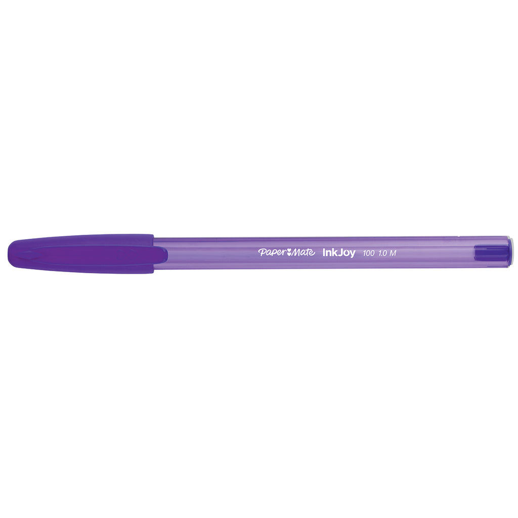 Paper Mate Inkjoy Purple 100ST Ballpoint Pen, Medium 1.0mm, Purple Ink  Paper Mate Ballpoint Pen