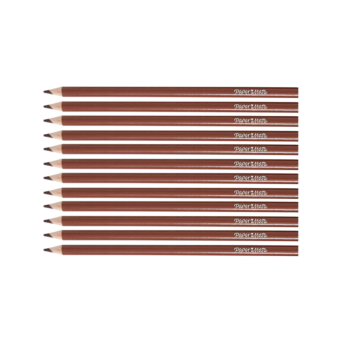 Paper Mate Colored Pencils Brown Pack of 12 (Writes Brown)  Paper Mate Pencils