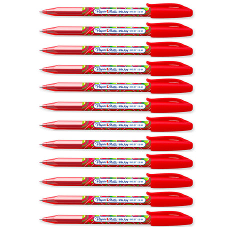 Paper Mate Inkjoy Candy Pop Red 100ST Ballpoint Pen, Medium 1.0mm,  Red Ink Pack of 12  Paper Mate Ballpoint Pen