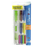 Paper Mate Clearpoint 0.9mm Mechanical Pencil With Side Click, Twist Up Eraser + 4 Eraser Refills Lime Green Paper Mate Pencil