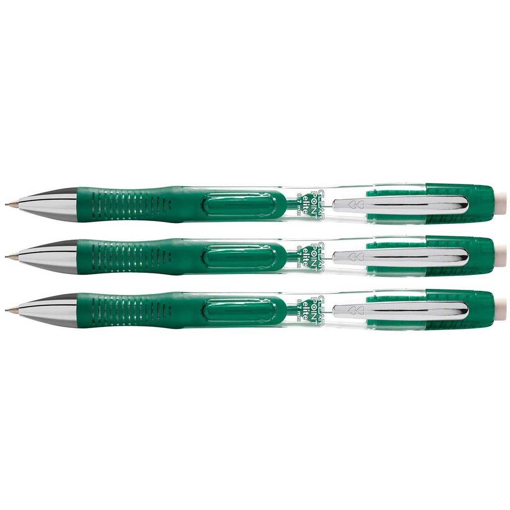 Paper Mate ClearPoint Elite Mechanical Pencil, 0.7mm Green Barrel Pack
