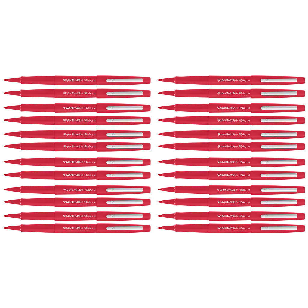 Paper Mate Red Flair Tip Medium-point Pens