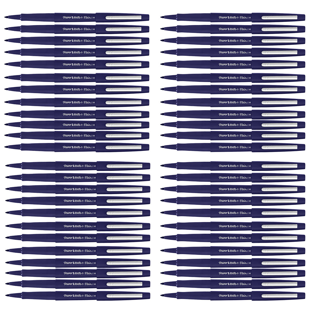 Wholesale Paper Mate Flair Navy Felt Tip Pen Medium, Original, Bulk Pack of 96