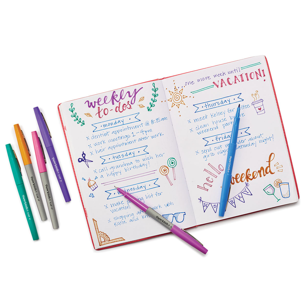 Mr. Pen- Felt Tip Pens, Pens Fine Point, Pack of 8, Fast Dry, No Smear,  Colored Pens, Journaling Pens, Felt Pens, Planner Markers, Planner Pens