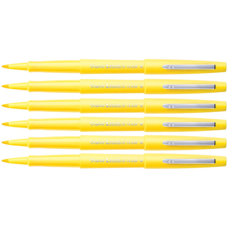 Paper Mate Flair Felt Tip Pen Yellow Point Guard Medium Pack of 6  Paper Mate Felt Tip Pen