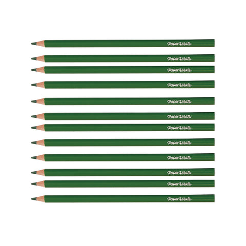 Paper Mate Green Colored Pencils Pack of 12 (Writes Green)  Paper Mate Pencils