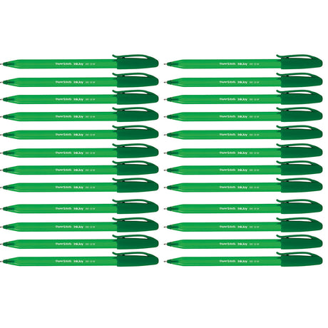 Paper Mate Inkjoy Green Stick Ballpoint Pen, Medium 1.0mm, Green Ink Bulk Pack Of 24  Paper Mate Ballpoint Pen