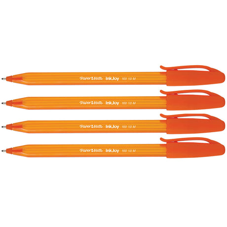 Paper Mate InkJoy Orange 100ST Stick  Orange Ink Ballpoint Pens Medium Point, Pack of 4  Paper Mate Ballpoint Pen