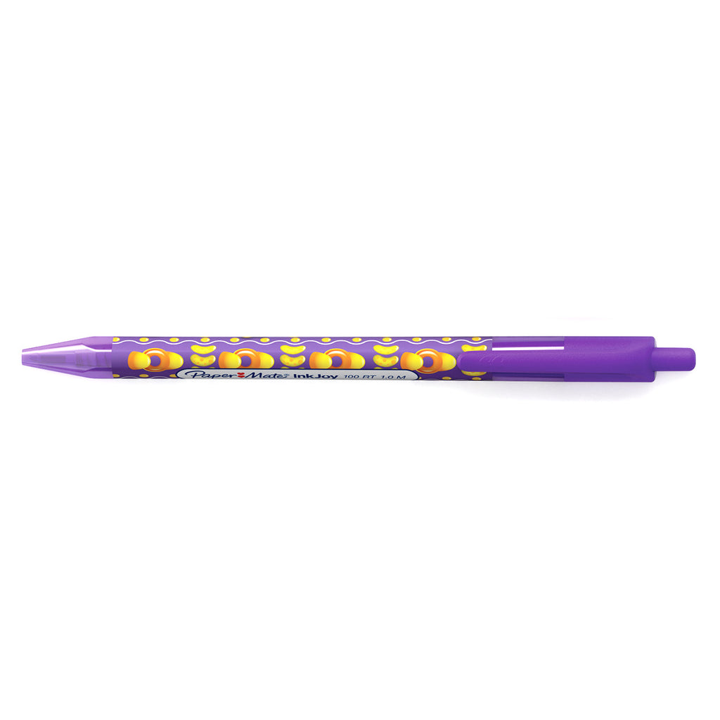 Paper Mate Inkjoy Candy Pop 100 RT Purple Ballpoint Pen Medium Retractable Pen Purple Ink  Paper Mate Ballpoint Pen