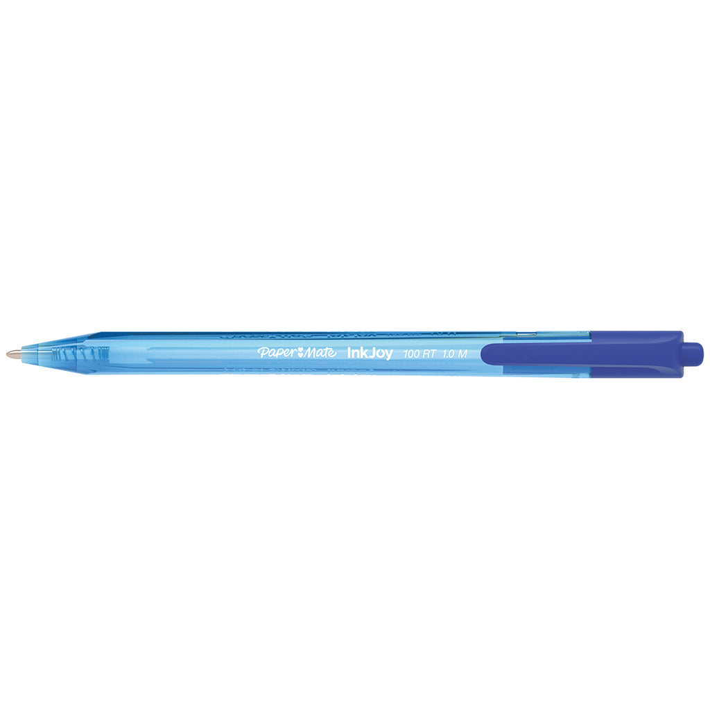 Paper Mate Inkjoy 100RT Retractable Blue Ballpoint Pen, Medium 1.0mm  Paper Mate Ballpoint Pen