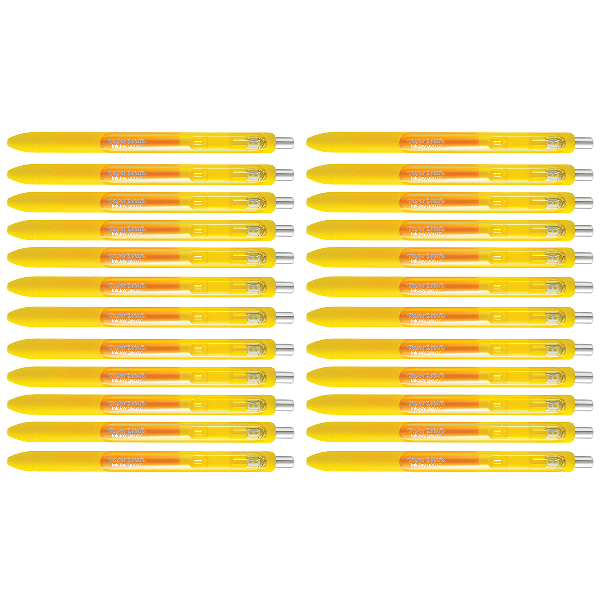 Paper Mate Inkjoy Gel Yellow Pens Medium Bulk Pack Of 24  Paper Mate Gel Ink Pens