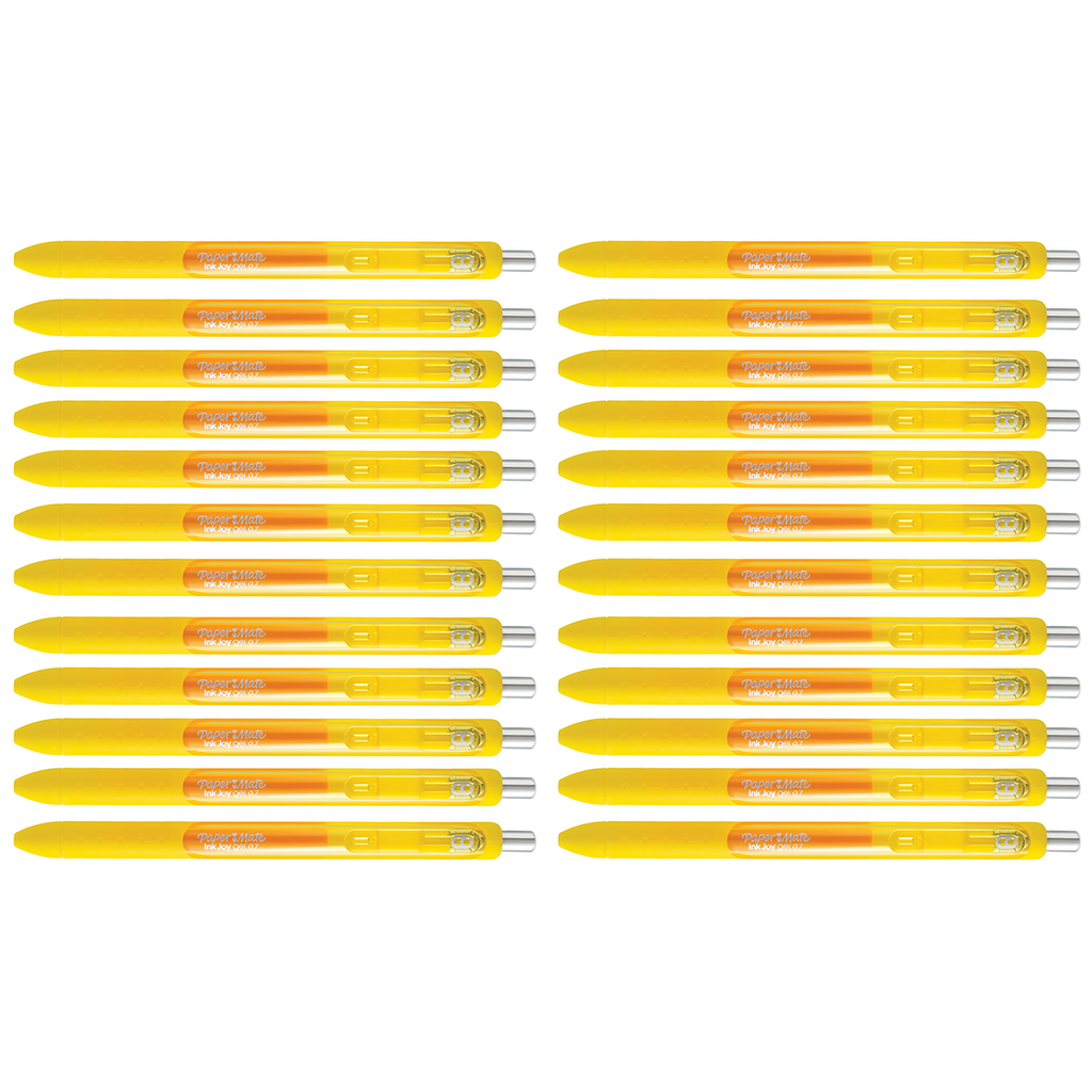 Paper Mate InkJoy Gel Yellow Pens Medium Bulk Pack of 24Pens and Pencils