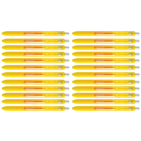 Paper Mate Inkjoy Gel Yellow Pens Medium Bulk Pack Of 24