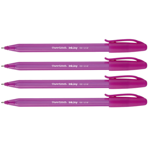 Paper Mate InkJoy Magenta Pink Ink Stick Ballpoint Pen Medium Point Pack of 4  Paper Mate Ballpoint Pen