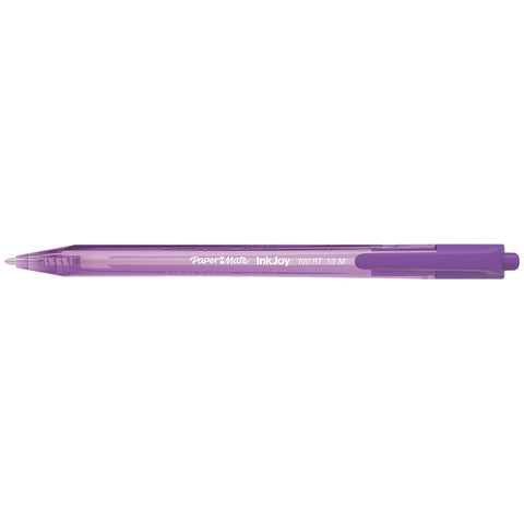 Paper Mate Inkjoy 100RT Retractable Purple Ballpoint Pen, Medium 1.0mm  Paper Mate Ballpoint Pen