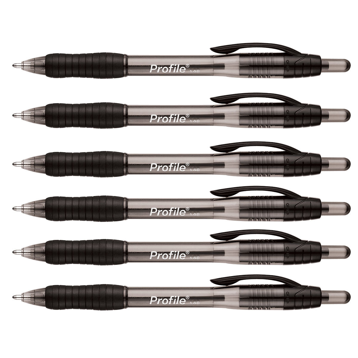 Paper Mate Profile Black Ballpoint Pen 1.4b Retractable, Bold Point Pack of 6  Paper Mate Ballpoint Pen