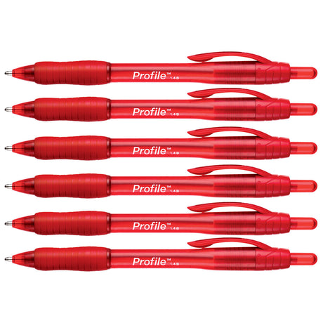 Paper Mate Profile Red 1.4b Ballpoint Pen Retractable, Bold Point Pack Of 6  Paper Mate Ballpoint Pen
