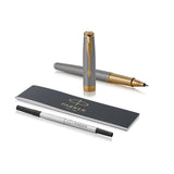 Parker Sonnet Sterling Silver Cisele Gold Trim Rollerball Pen 1931491