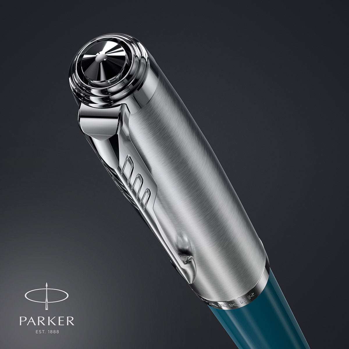 Parker 51 Teal Chrome Trim Ballpoint Pen  Parker Ballpoint Pens