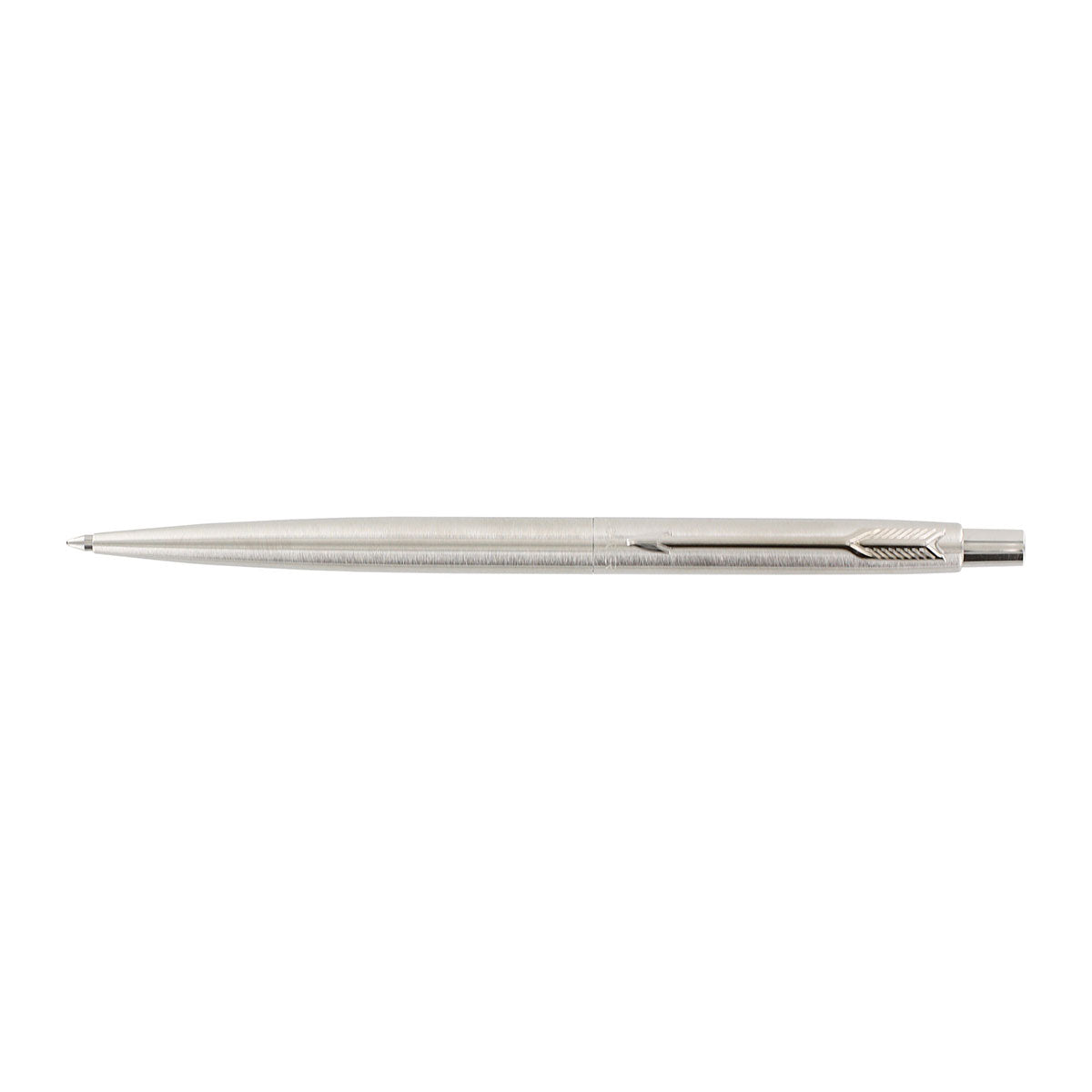 Parker Classic Brushed Stainless Steel Chrome Trim Slim Ballpoint Pen, Black Ink Made in UK  Parker Ballpoint Pen