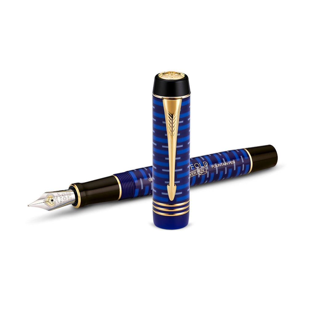 Parker Duofold 100th Anniversary Fountain Pen Blue Medium 2123548  Parker Fountain Pens