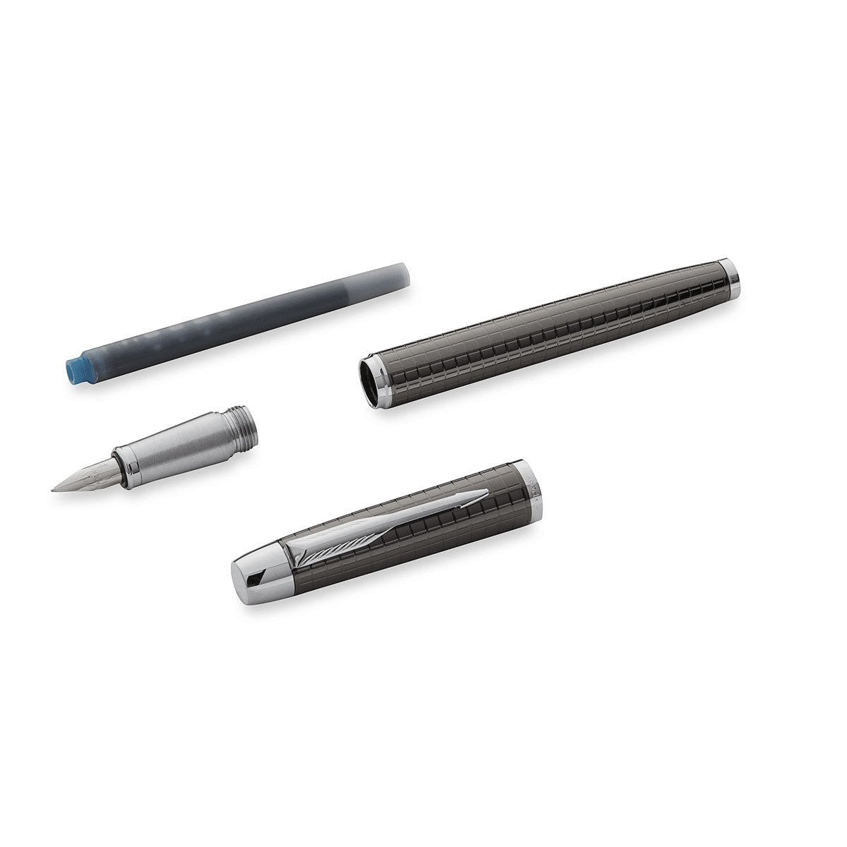 Parker IM Premium Deep Gunmetal Chiseled Fountain Pen Fine S0905710  Parker Fountain Pens