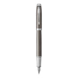 Parker IM Premium Chiselled Dark Espresso Fountain Pen and Ballpoint Set  Parker Parker Pen Gift Sets