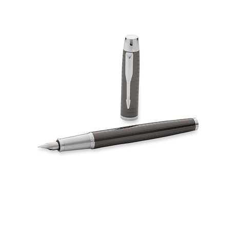 Parker IM Premium Deep Gunmetal Chiseled Fountain Pen Fine S0905710  Parker Fountain Pens