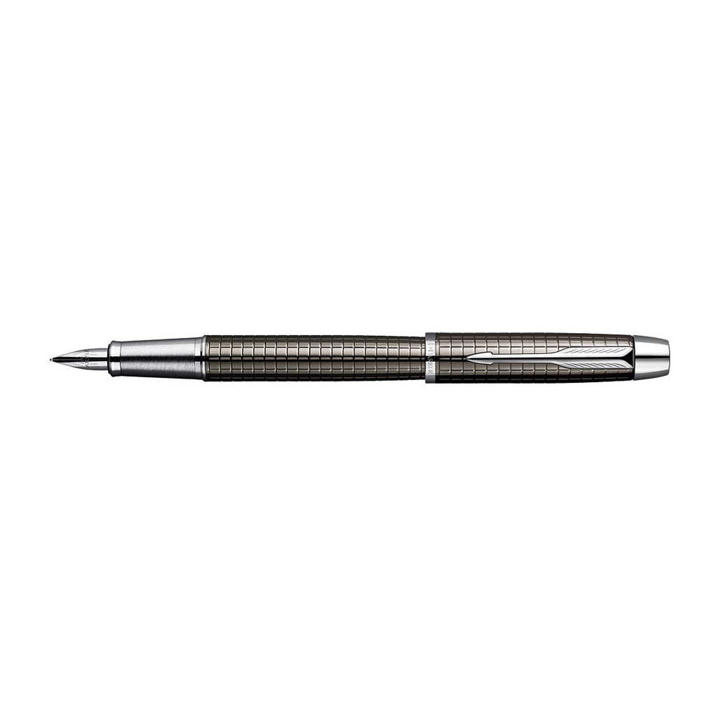 Parker IM Premium Deep Gunmetal Chiseled Fountain Pen Fine S0905710