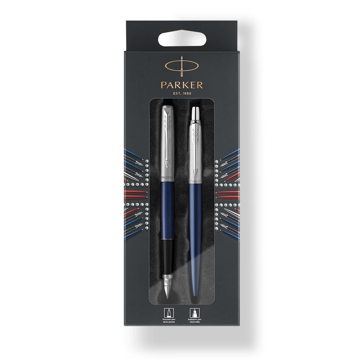 Parker Jotter Fountain Pen Fine and Ballpoint Pen Royal Blue  Parker Fountain Pens